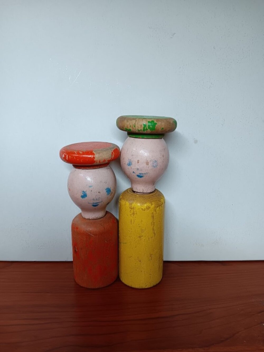 Vintage 1950s Peg Block Dolls Body Head Hat Extremely Worn RARE and Hard to Find